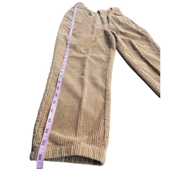 Essentials Style VTG 90s Y2K light brown corduroy high rise pleated pants sz 12 - Picture 10 of 12
